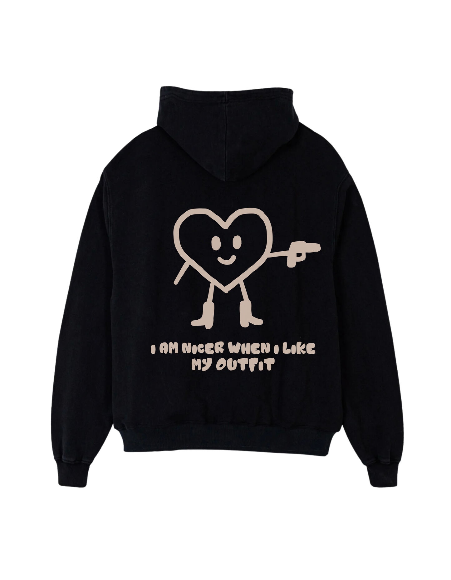 Hoodie Black Big heart