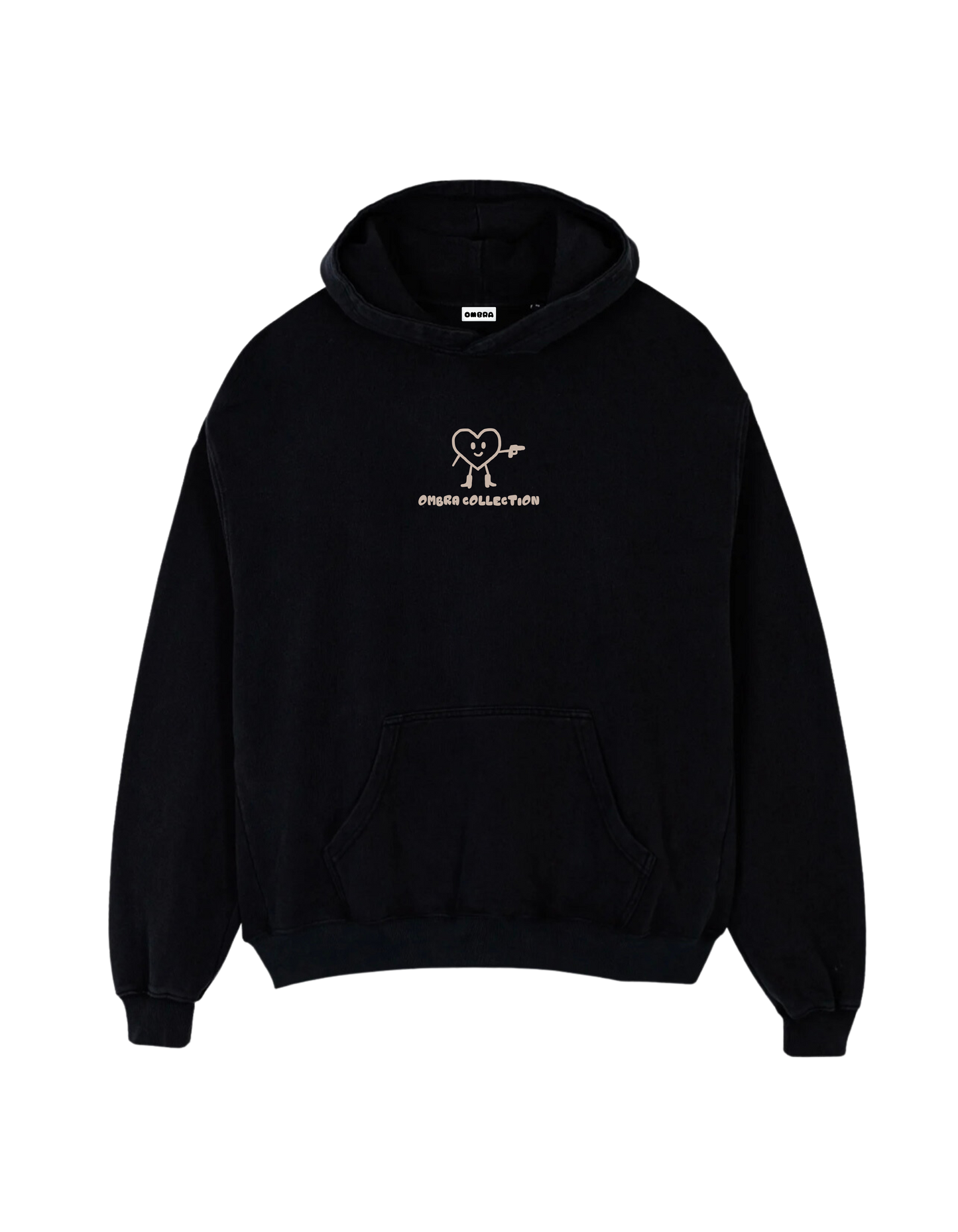 Hoodie Black Big heart