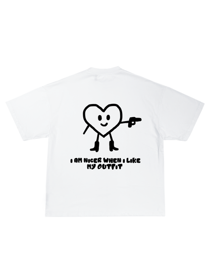 T-shirt White Big heart