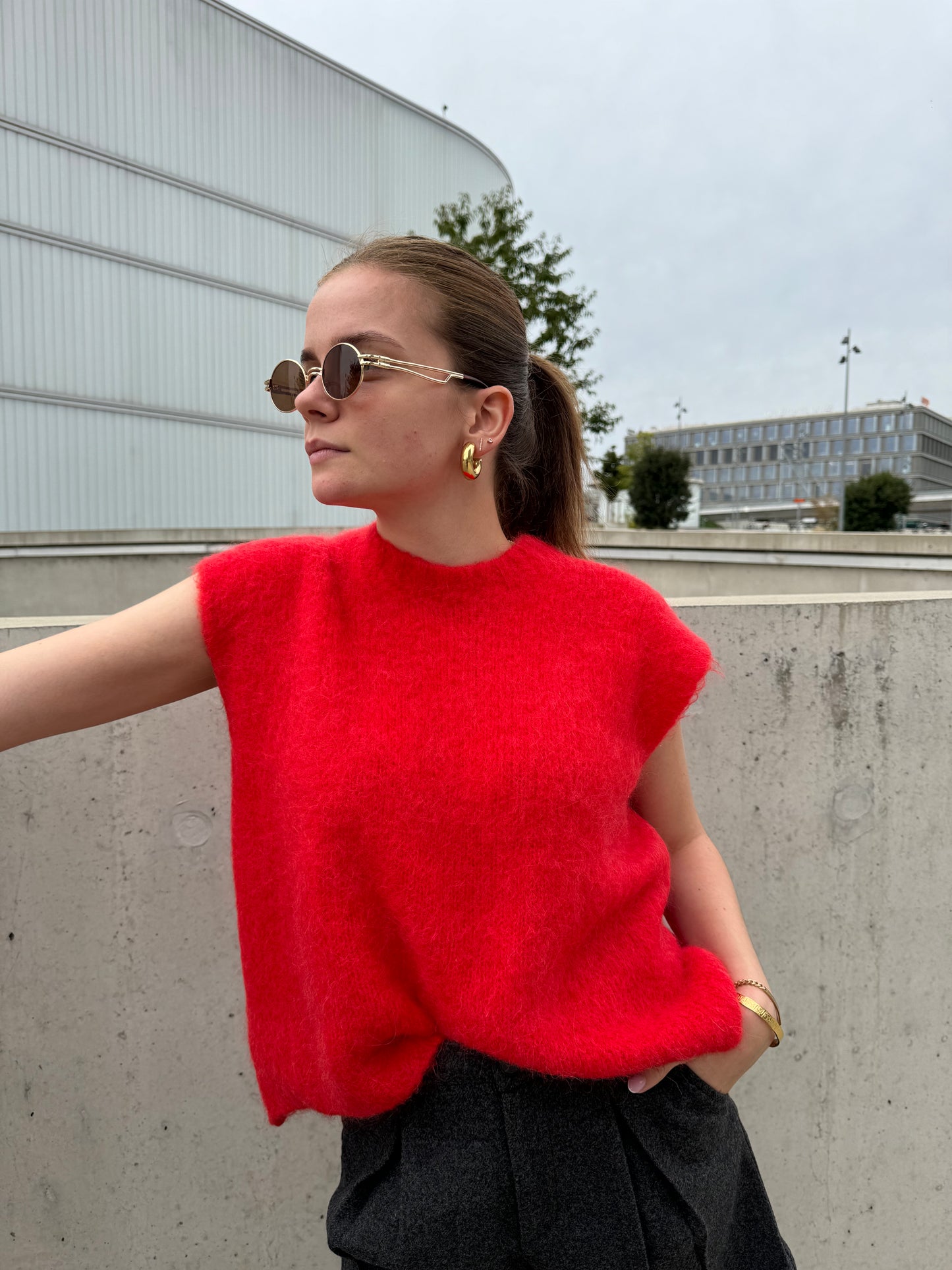 Pull sans manche en Alpaga