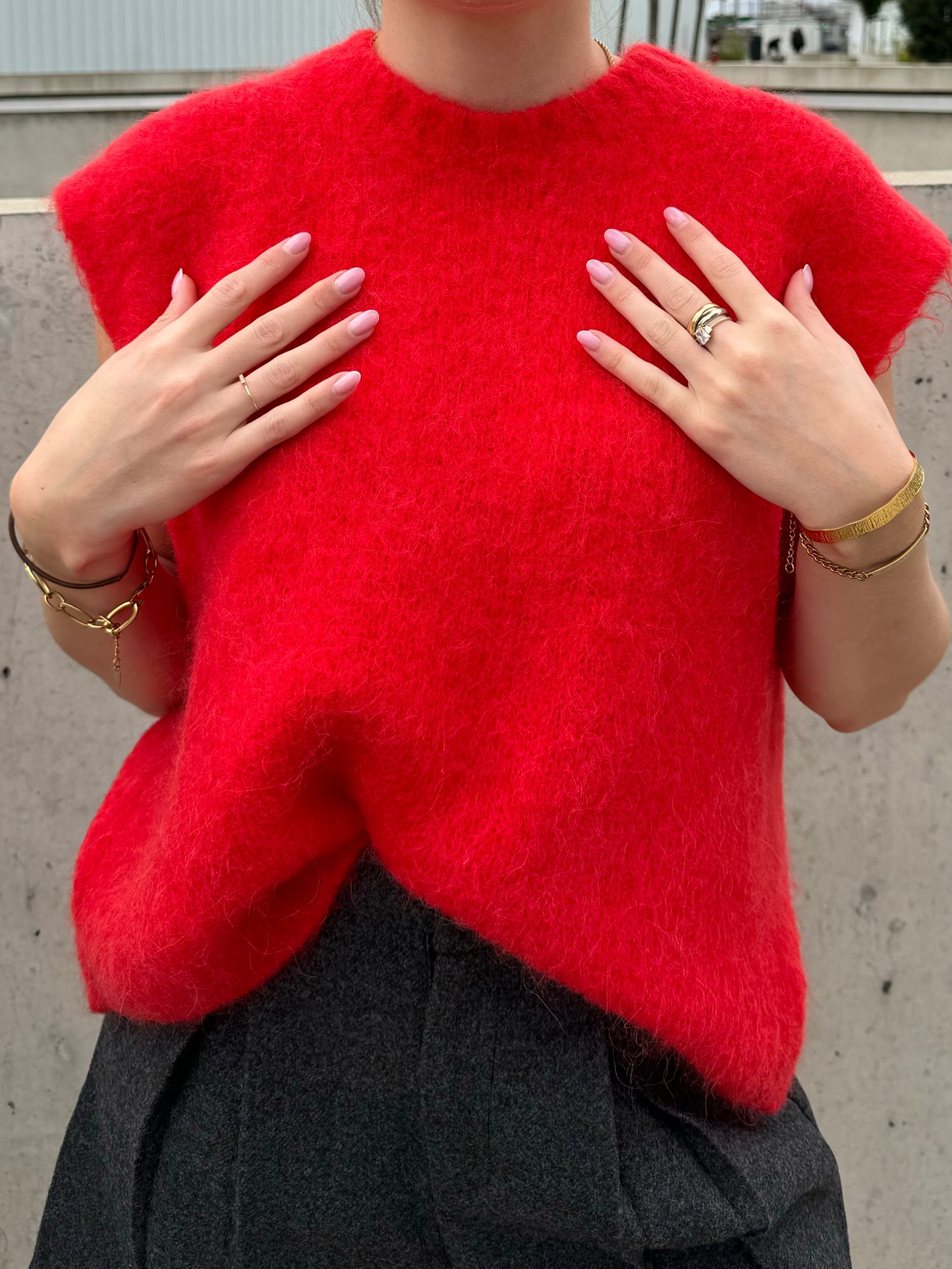 Pull sans manche en Alpaga