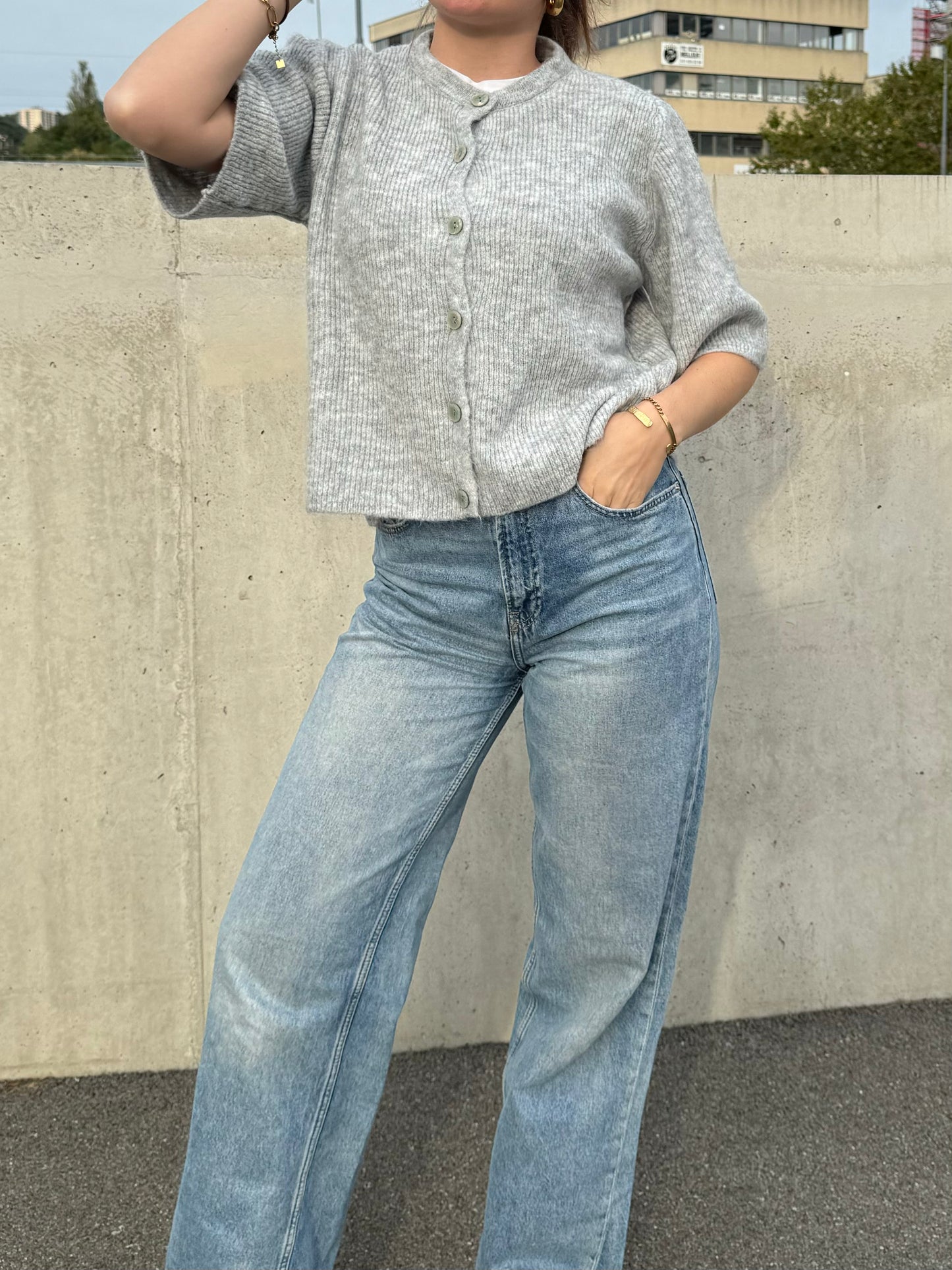 Gilet en maille Gris