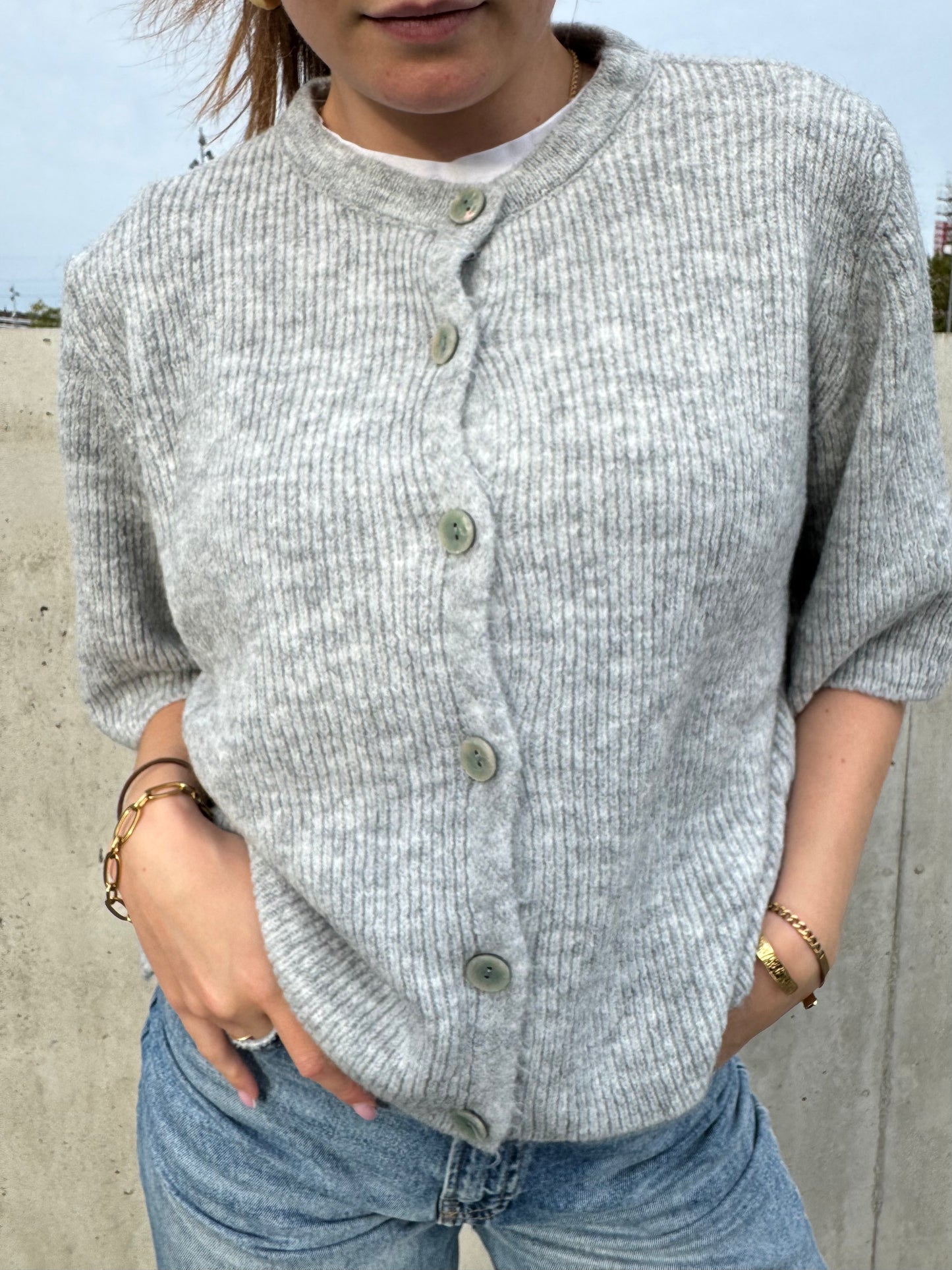 Gilet en maille Gris