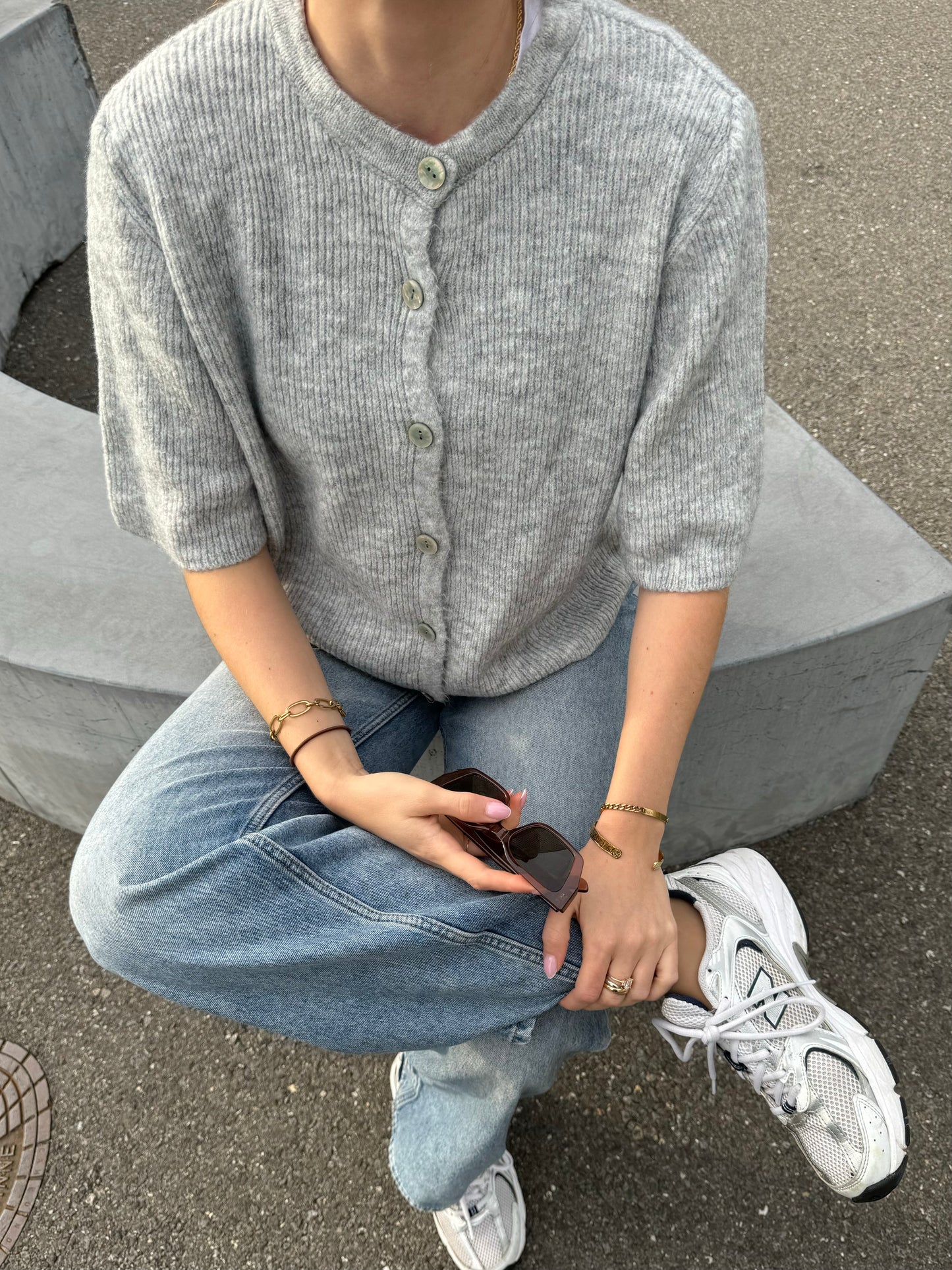 Gilet en maille Gris