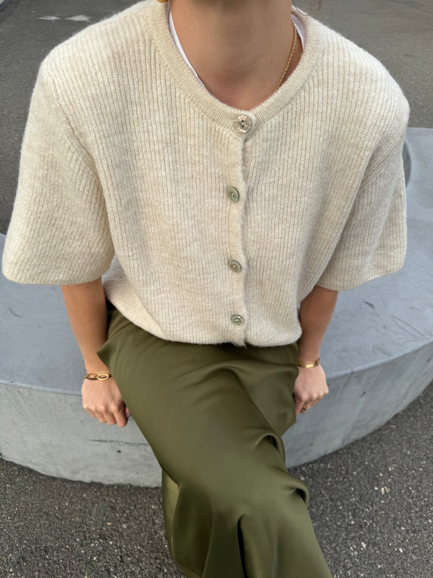 Gilet en maille Beige