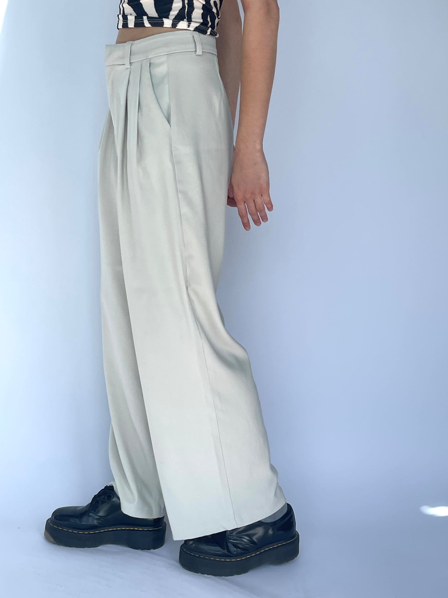Pantalon large beige