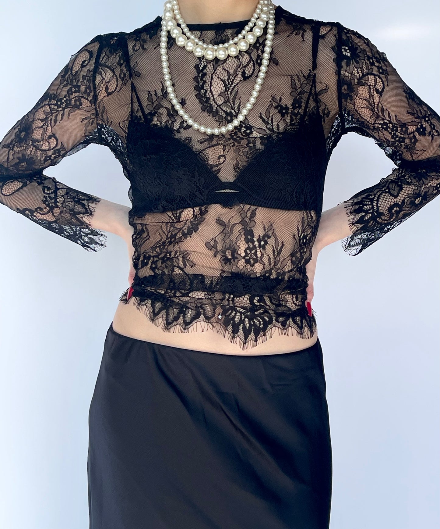 Top en dentelle noir