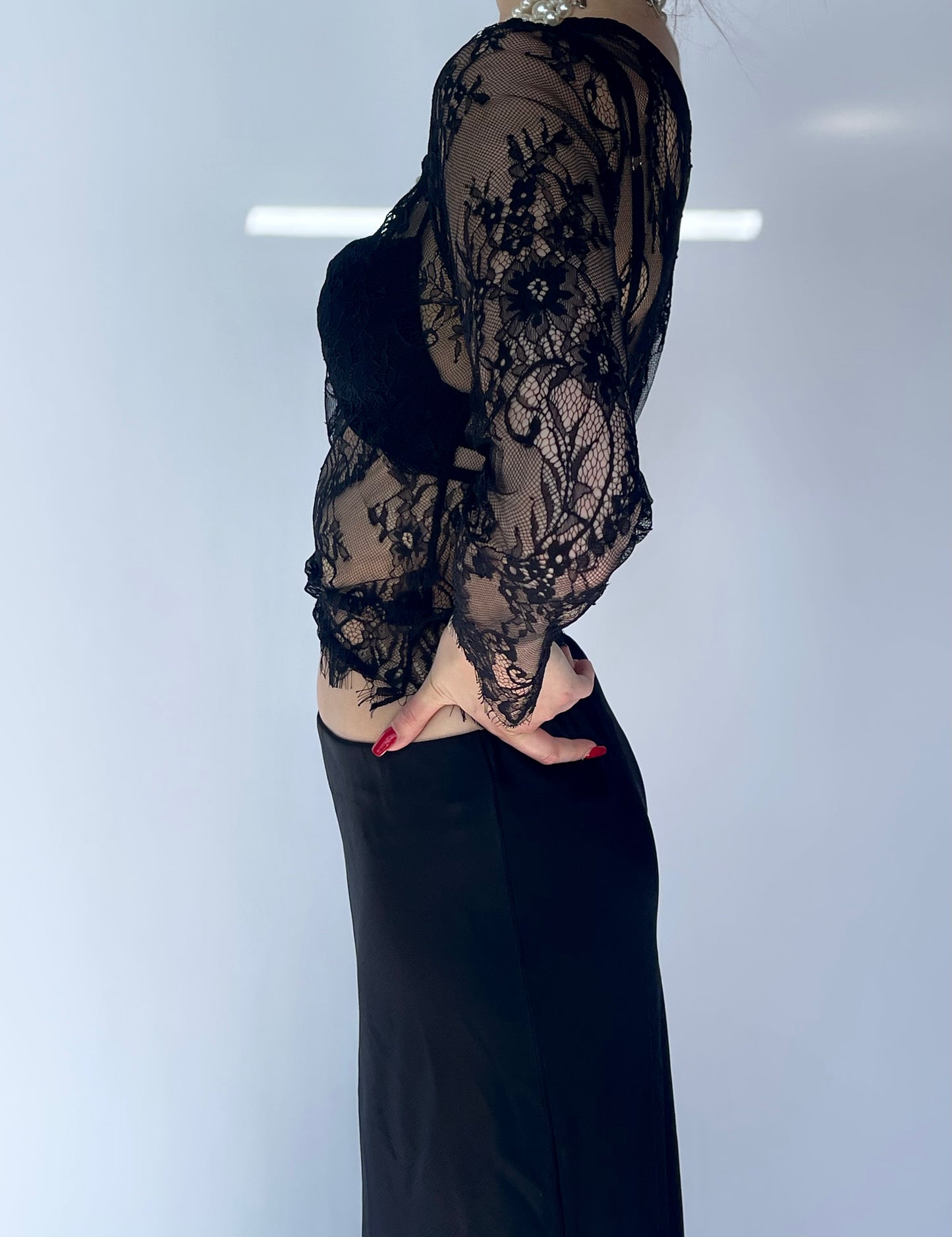 Top en dentelle noir