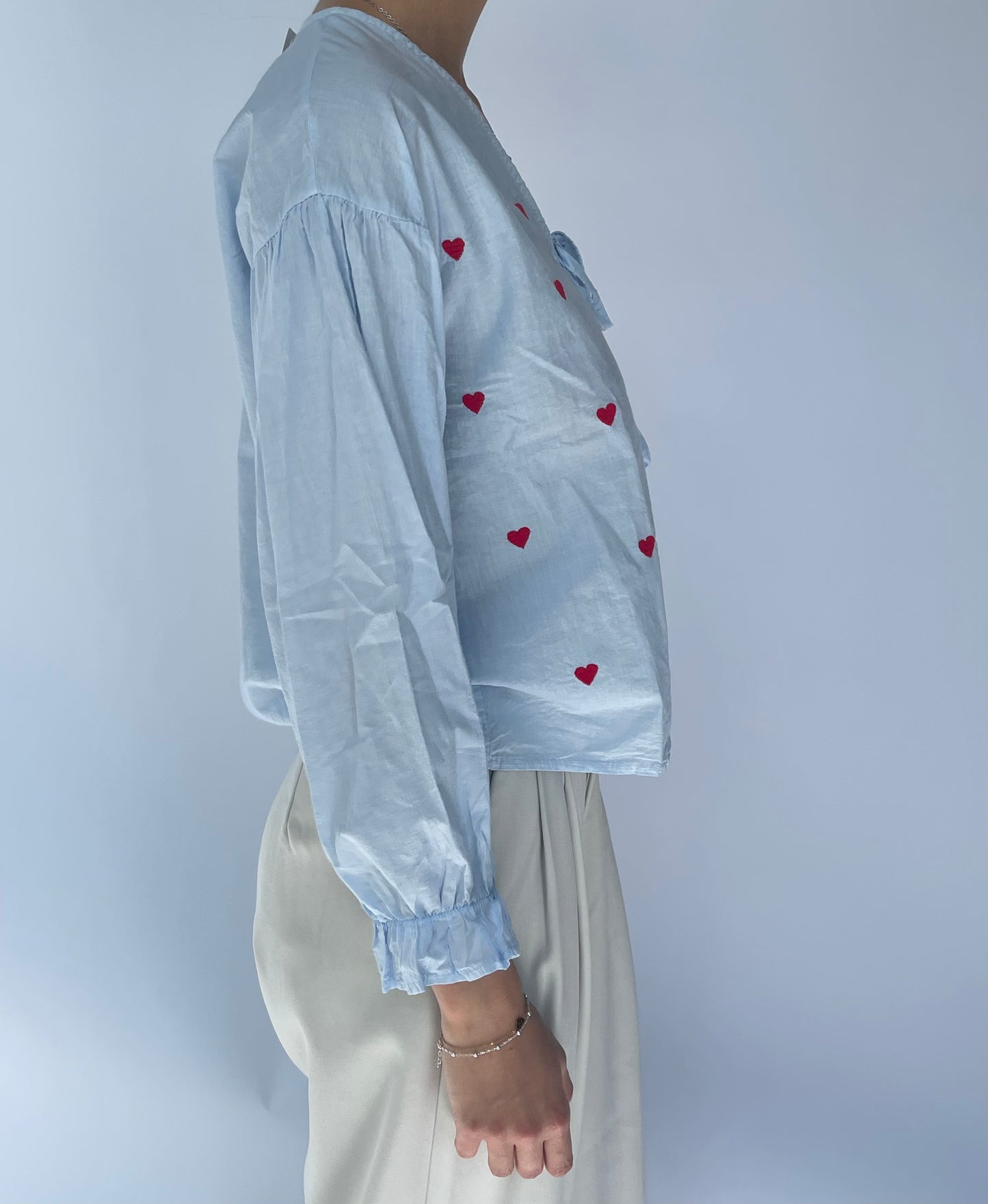 Blouse broderies coeur