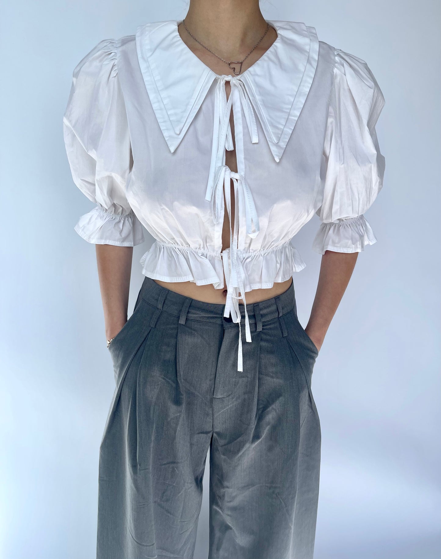 Blouse col Claudine blanche