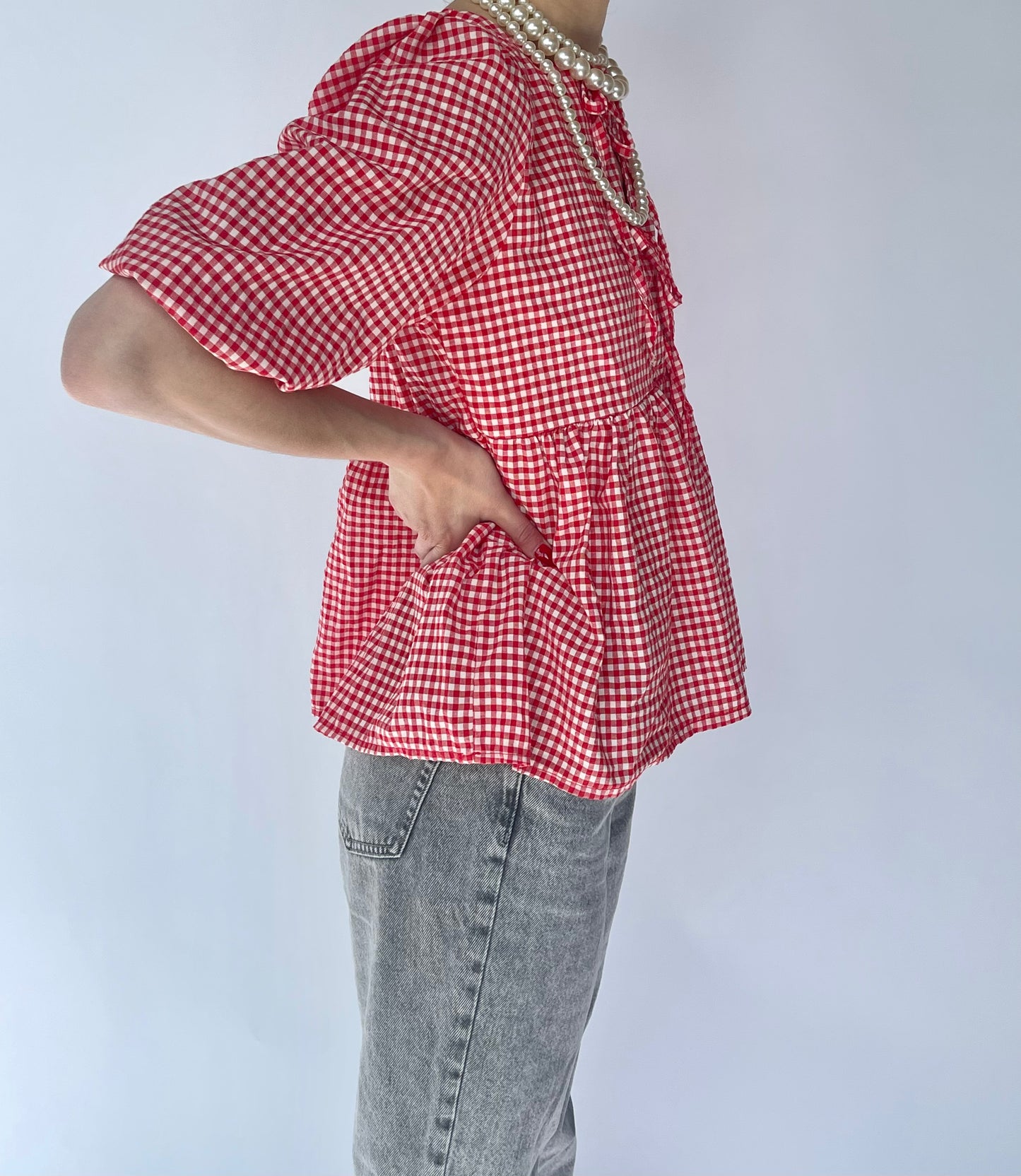 Blouse rouge Vichy