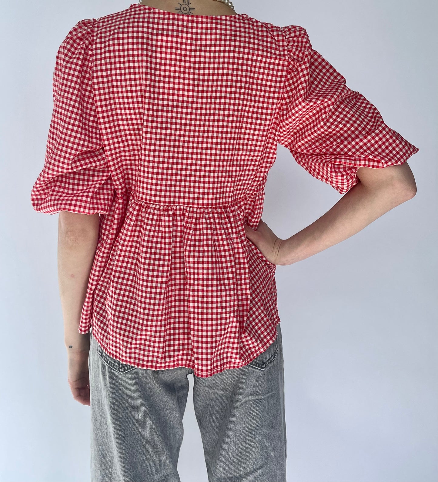 Blouse rouge Vichy