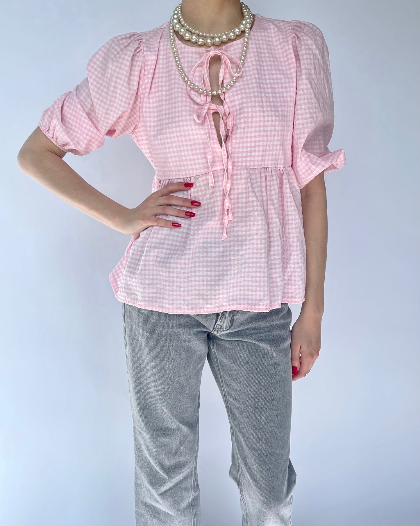 Blouse rose Vichy