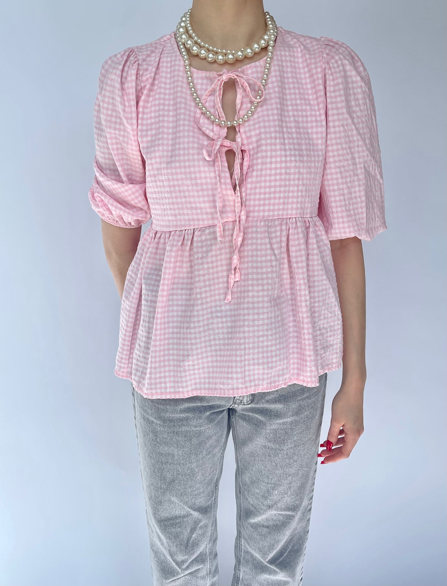 Blouse rose Vichy