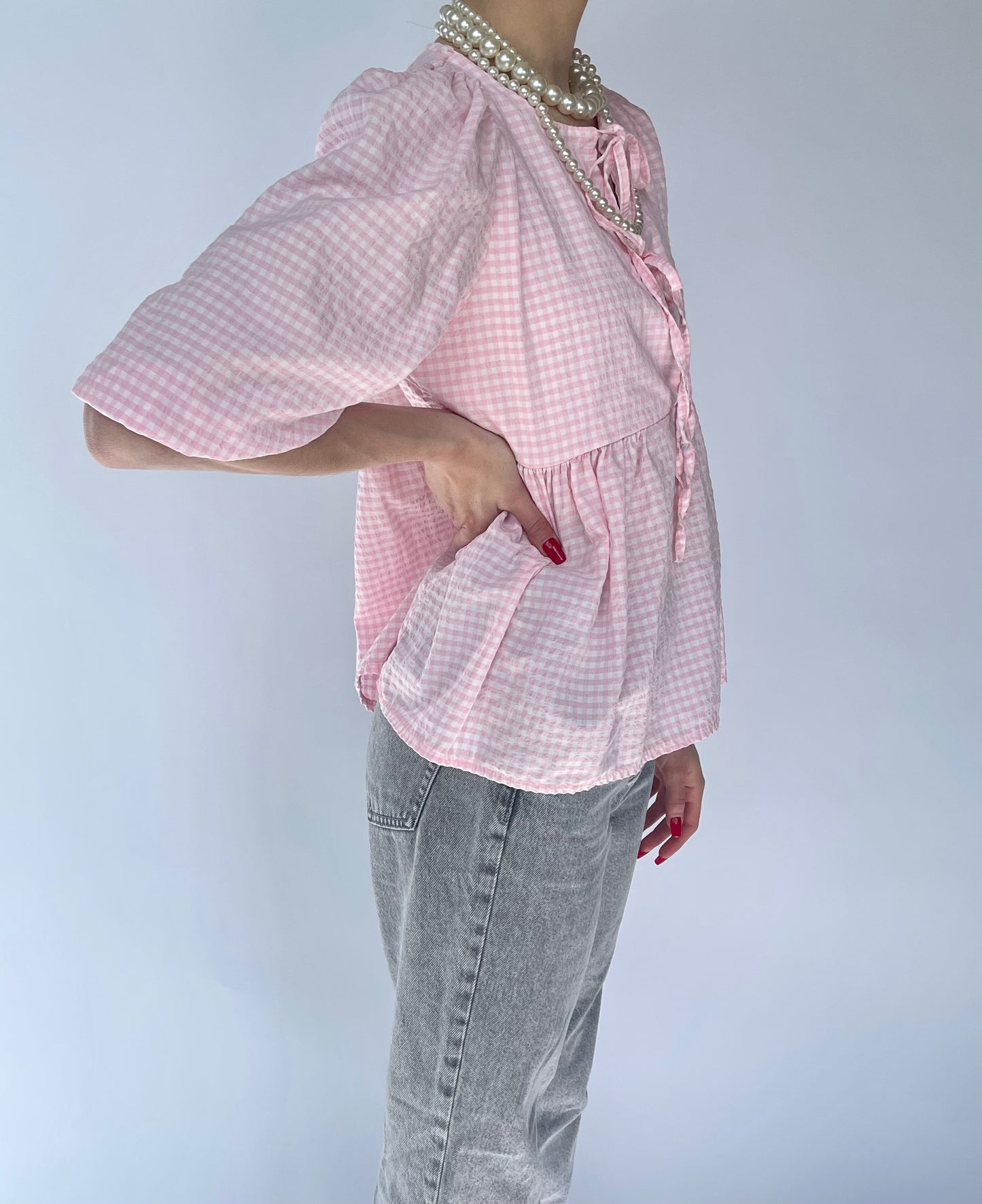 Blouse rose Vichy