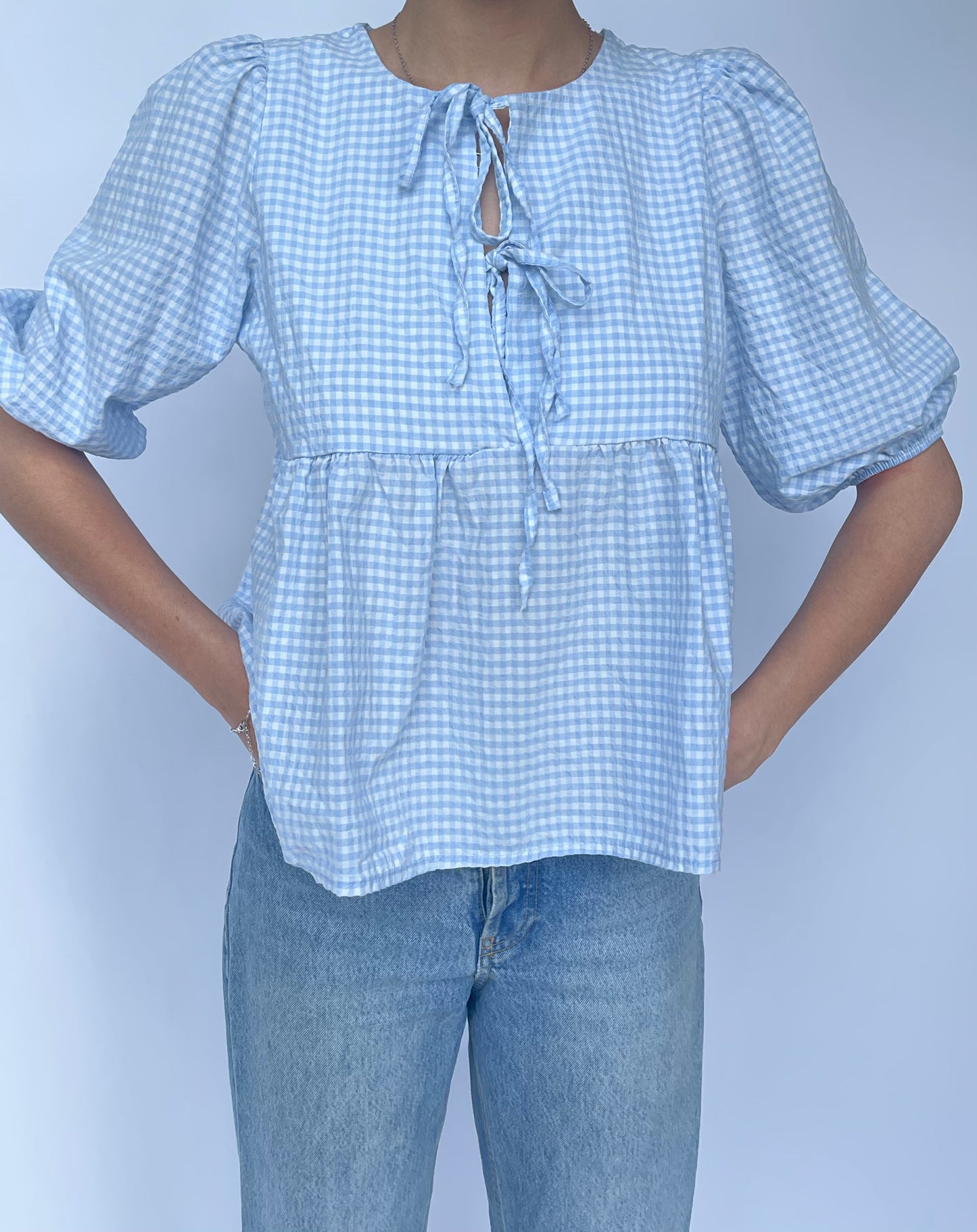 Blouse bleue Vichy