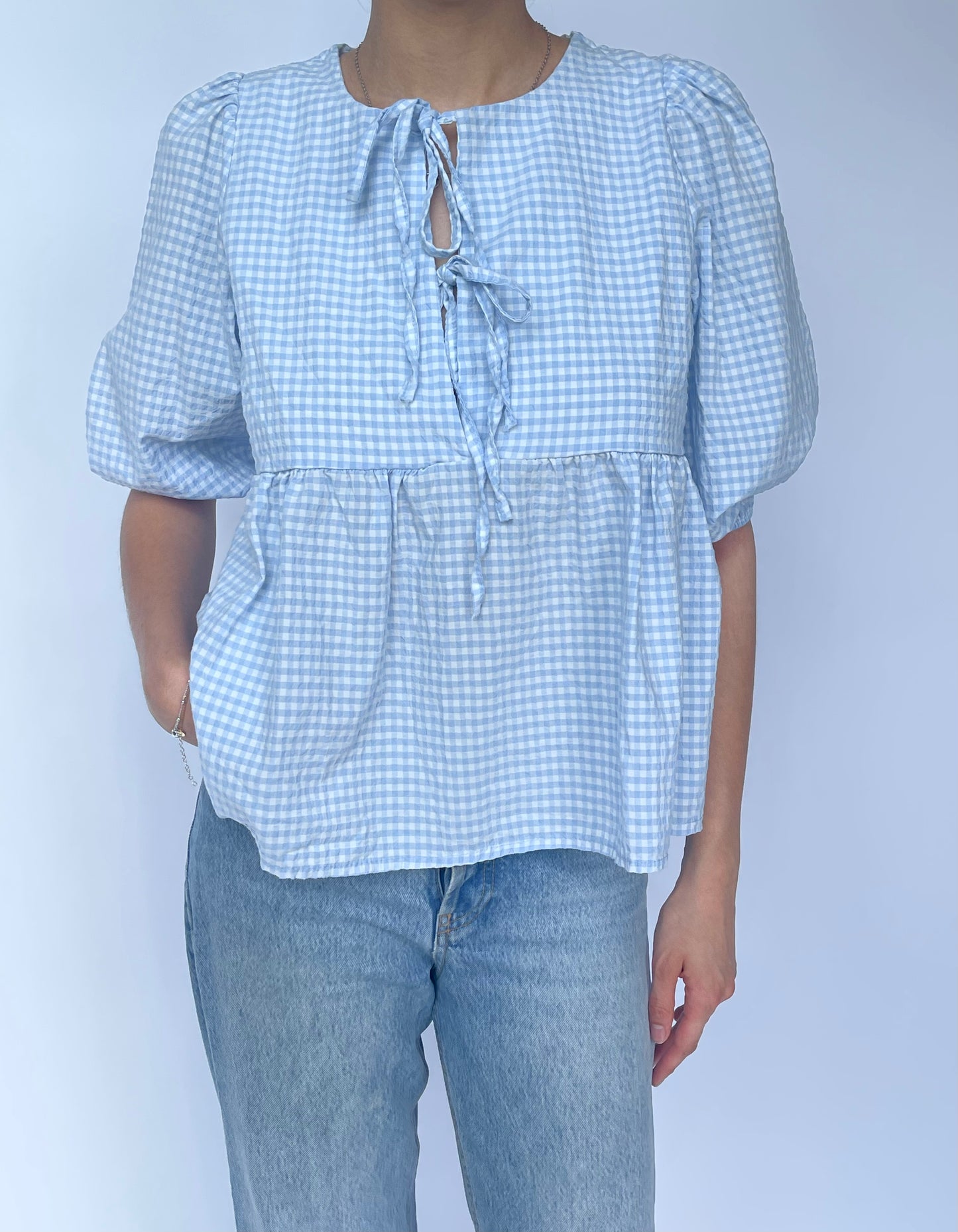 Blouse bleue Vichy