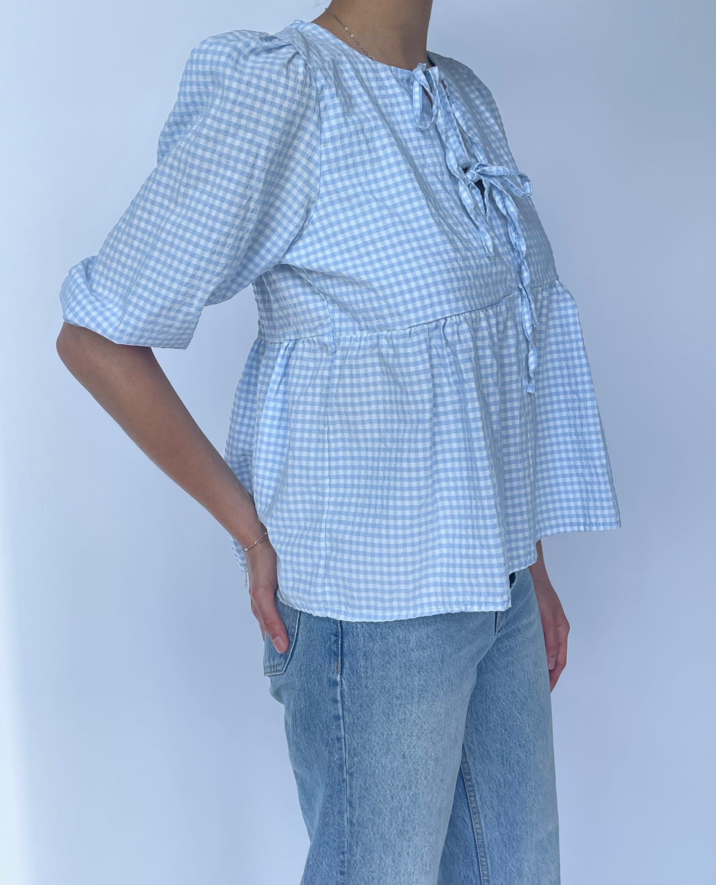 Blouse bleue Vichy