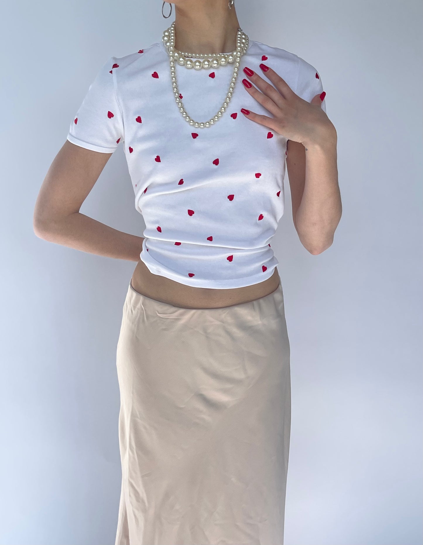 T-shirt avec broderies coeur