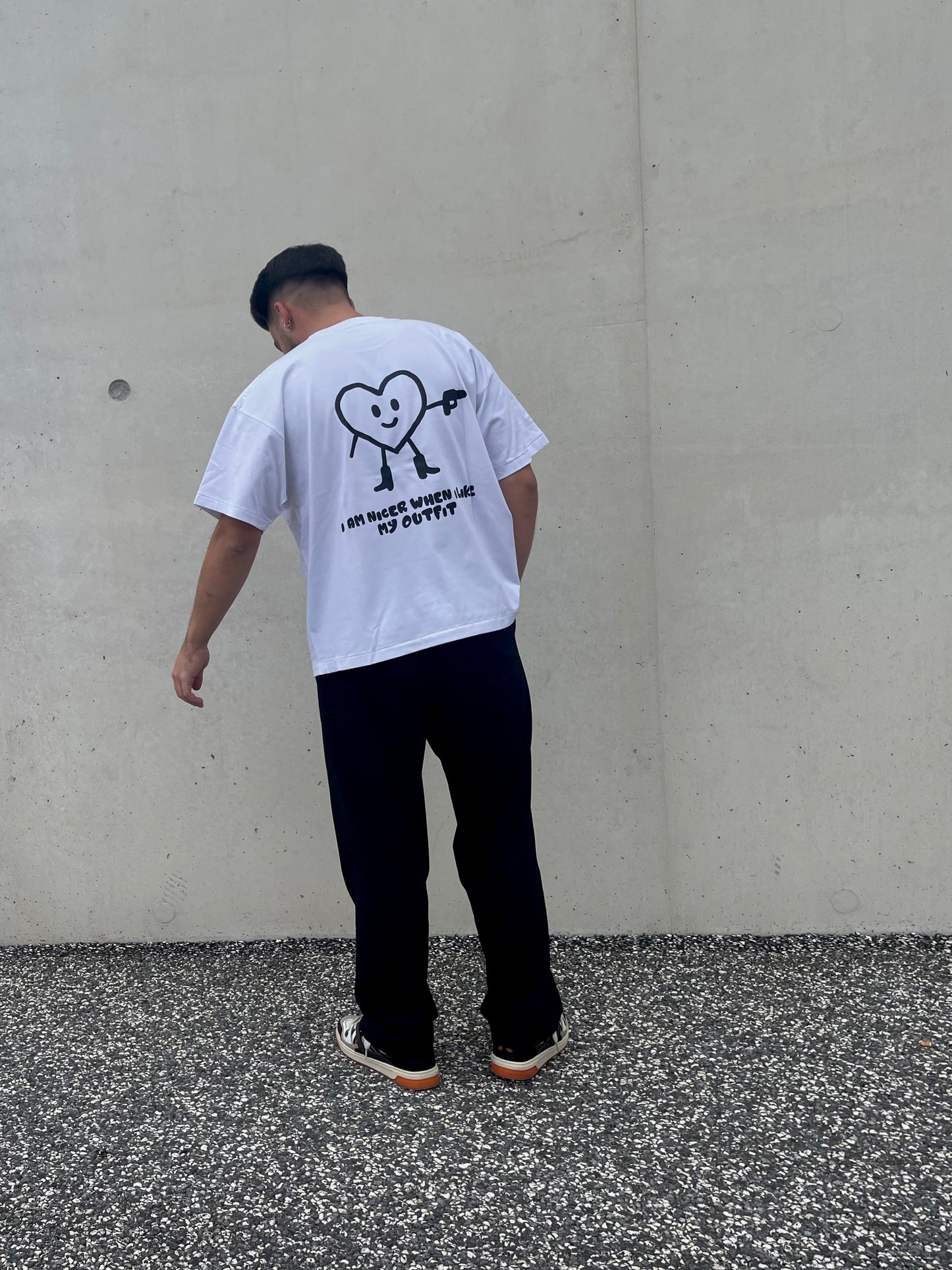 T-shirt White Big heart