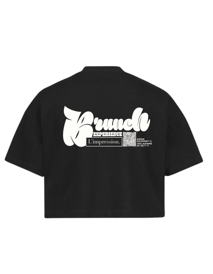 T-shirt Crop Noir Brunch Experience X L'Impression Café