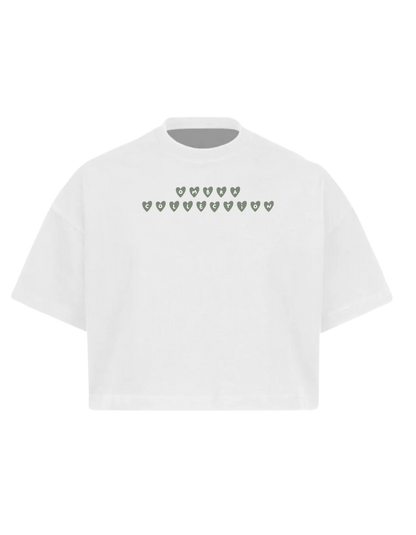 T-shirt Crop Blanc Brunch Experience X L'Impression Café